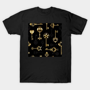 Seamless Pattern with Golden Keys T-Shirt